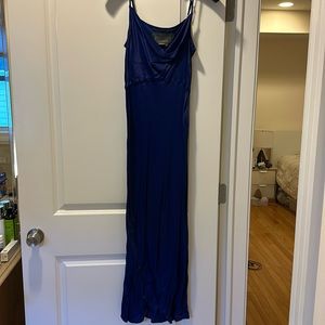 Blue slip Anthropologie dress